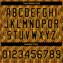 Charger l'image dans la galerie, Custom Black Gold Red-Kelly Green Black History Month 3D Pattern Design Bomber Full-Snap Varsity Letterman Jacket