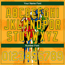 Laden Sie das Bild in den Galerie-Viewer, Custom Gold Black-Old Gold Black History Month 3D Pattern Design Bomber Full-Snap Varsity Letterman Jacket