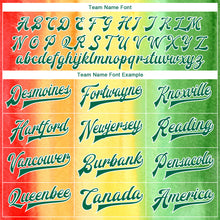 Laden Sie das Bild in den Galerie-Viewer, Custom Gold Kelly Green-Red Black History Month 3D Pattern Design Bomber Full-Snap Varsity Letterman Jacket