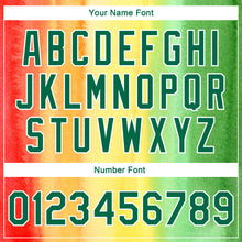 Laden Sie das Bild in den Galerie-Viewer, Custom Gold Kelly Green-Red Black History Month 3D Pattern Design Bomber Full-Snap Varsity Letterman Jacket