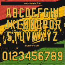 Charger l'image dans la galerie, Custom Black Gold-Green Black History Month 3D Pattern Design Bomber Full-Snap Varsity Letterman Jacket