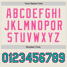 Load image into Gallery viewer, Custom Cream Aqua Black-Pink Bomber Full-Snap Varsity Letterman Two Tone Jacket