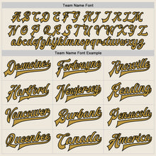 Load image into Gallery viewer, Custom Cream Old Gold-Black Bomber Full-Snap Varsity Letterman Two Tone Jacket