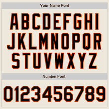 Загрузить изображение в средство просмотра галереи, Custom Cream Black-Orange Bomber Full-Snap Varsity Letterman Two Tone Jacket