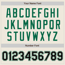 Загрузить изображение в средство просмотра галереи, Custom Cream Black-Kelly Green Bomber Full-Snap Varsity Letterman Two Tone Jacket