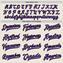 Load image into Gallery viewer, Custom Cream Purple-Black Bomber Full-Snap Varsity Letterman Two Tone Jacket