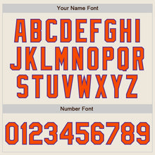 Load image into Gallery viewer, Custom Cream Orange-Purple Bomber Full-Snap Varsity Letterman Two Tone Jacket