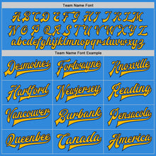 Загрузить изображение в средство просмотра галереи, Custom Powder Blue Gold-Navy Bomber Full-Snap Varsity Letterman Two Tone Jacket