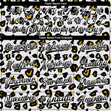 Laden Sie das Bild in den Galerie-Viewer, Custom White Black Leopard Print 3D Pattern Design Bomber Full-Snap Varsity Letterman Jacket