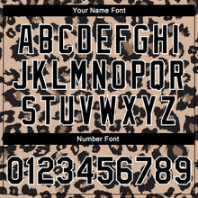 Laden Sie das Bild in den Galerie-Viewer, Custom Brown Black-White Leopard Print 3D Pattern Design Bomber Full-Snap Varsity Letterman Jacket