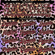 Laden Sie das Bild in den Galerie-Viewer, Custom City Cream Crimson-Black Leopard Print 3D Pattern Design Bomber Full-Snap Varsity Letterman Jacket