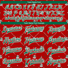 Charger l'image dans la galerie, Custom Red Kelly Green-White Christmas Dog Wearing Santa Claus Costume 3D Bomber Full-Snap Varsity Letterman Jacket