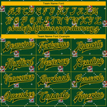 Load image into Gallery viewer, Custom Green Gold Christmas Dog Wearing Santa Claus Costume 3D Bomber Full-Snap Varsity Letterman Jacket