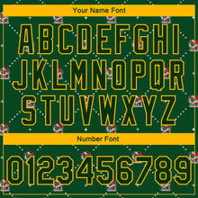 Load image into Gallery viewer, Custom Green Gold Christmas Dog Wearing Santa Claus Costume 3D Bomber Full-Snap Varsity Letterman Jacket