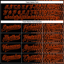 Charger l'image dans la galerie, Custom Black Orange Halftone 3D Pattern Design Bomber Full-Snap Varsity Letterman Jacket