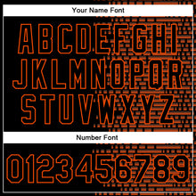 Charger l'image dans la galerie, Custom Black Orange Halftone 3D Pattern Design Bomber Full-Snap Varsity Letterman Jacket