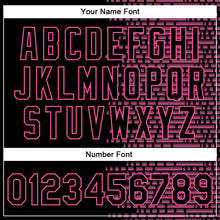 Charger l'image dans la galerie, Custom Black Pink-White Halftone 3D Pattern Design Bomber Full-Snap Varsity Letterman Jacket