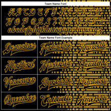 Charger l'image dans la galerie, Custom Black Gold Halftone 3D Pattern Design Bomber Full-Snap Varsity Letterman Jacket