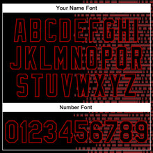 Charger l'image dans la galerie, Custom Black Red Halftone 3D Pattern Design Bomber Full-Snap Varsity Letterman Jacket