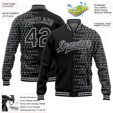 Charger l'image dans la galerie, Custom Black Gray Halftone 3D Pattern Design Bomber Full-Snap Varsity Letterman Jacket