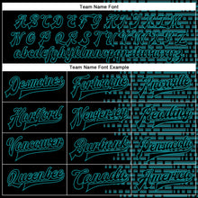 Charger l'image dans la galerie, Custom Black Teal Halftone 3D Pattern Design Bomber Full-Snap Varsity Letterman Jacket