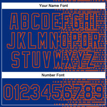 Load image into Gallery viewer, Custom Royal Orange Halftone 3D Pattern Design Bomber Full-Snap Varsity Letterman Jacket