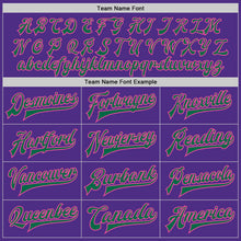 Загрузить изображение в средство просмотра галереи, Custom Purple Kelly Green-Pink Bomber Full-Snap Varsity Letterman Two Tone Jacket