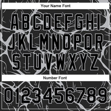 Charger l'image dans la galerie, Custom Black Gray Abstract Network 3D Pattern Design Bomber Full-Snap Varsity Letterman Jacket