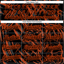 Charger l'image dans la galerie, Custom Black Orange Tiger 3D Pattern Design Bomber Full-Snap Varsity Letterman Jacket