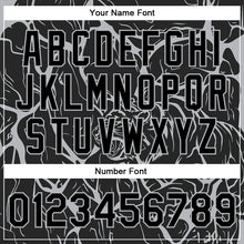 Charger l'image dans la galerie, Custom Black Gray Abstract Network And Tiger 3D Pattern Design Bomber Full-Snap Varsity Letterman Jacket