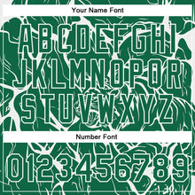 Load image into Gallery viewer, Custom Kelly Green White Abstract Network And Tiger 3D Pattern Design Bomber Full-Snap Varsity Letterman Jacket