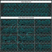 Charger l'image dans la galerie, Custom Black Teal Check And Tiger 3D Pattern Design Bomber Full-Snap Varsity Letterman Jacket