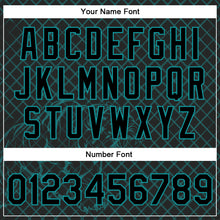 Charger l'image dans la galerie, Custom Black Teal Check And Tiger 3D Pattern Design Bomber Full-Snap Varsity Letterman Jacket