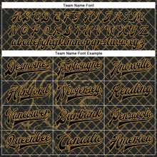 Charger l'image dans la galerie, Custom Black Old Gold Check And Tiger 3D Pattern Design Bomber Full-Snap Varsity Letterman Jacket