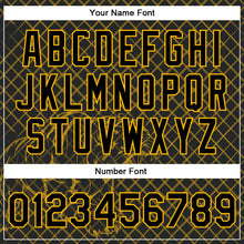 Charger l'image dans la galerie, Custom Black Gold Check And Tiger 3D Pattern Design Bomber Full-Snap Varsity Letterman Jacket