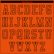 Laden Sie das Bild in den Galerie-Viewer, Custom Orange Black 3D Pattern Design Bomber Full-Snap Varsity Letterman Jacket