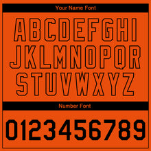 Laden Sie das Bild in den Galerie-Viewer, Custom Orange Black 3D Pattern Design Bomber Full-Snap Varsity Letterman Jacket