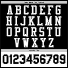 Load image into Gallery viewer, Custom Black White Bomber Full-Snap Varsity Letterman Two Tone Jacket