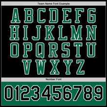 Load image into Gallery viewer, Custom Black Kelly Green-White Bomber Full-Snap Varsity Letterman Two Tone Jacket