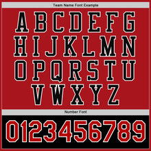 Charger l'image dans la galerie, Custom Red Black-White Bomber Full-Snap Varsity Letterman Two Tone Jacket