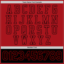 Laden Sie das Bild in den Galerie-Viewer, Custom Red Black Bomber Full-Snap Varsity Letterman Two Tone Jacket