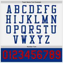 Laden Sie das Bild in den Galerie-Viewer, Custom White Royal-Red Bomber Full-Snap Varsity Letterman Two Tone Jacket