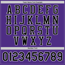 Charger l'image dans la galerie, Custom Purple Black-White Bomber Full-Snap Varsity Letterman Jacket