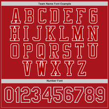 Laden Sie das Bild in den Galerie-Viewer, Custom Red White Bomber Full-Snap Varsity Letterman Jacket