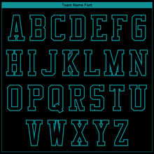 Load image into Gallery viewer, Custom Black Teal Leopard 3D Pattern Design Bomber Full-Snap Varsity Letterman Jacket
