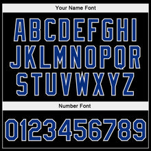 Load image into Gallery viewer, Custom Black Royal-White Eagle And American Flag 3D Pattern Design Bomber Full-Snap Varsity Letterman Jacket