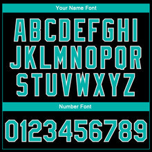 Load image into Gallery viewer, Custom Black Aqua-White Butterfly 3D Pattern Design Bomber Full-Snap Varsity Letterman Jacket