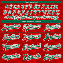 Charger l'image dans la galerie, Custom Red Kelly Green-White Mexico 3D Bomber Full-Snap Varsity Letterman Jacket