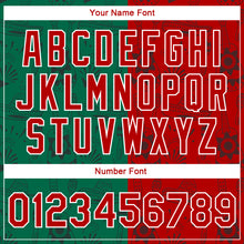 Load image into Gallery viewer, Custom Kelly Green Red-White Mexico 3D Bomber Full-Snap Varsity Letterman Jacket