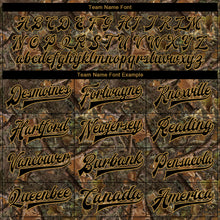 Загрузить изображение в средство просмотра галереи, Custom Camo Black-Old Gold Realistic Forest Camouflage 3D Bomber Full-Snap Varsity Letterman Salute To Service Jacket